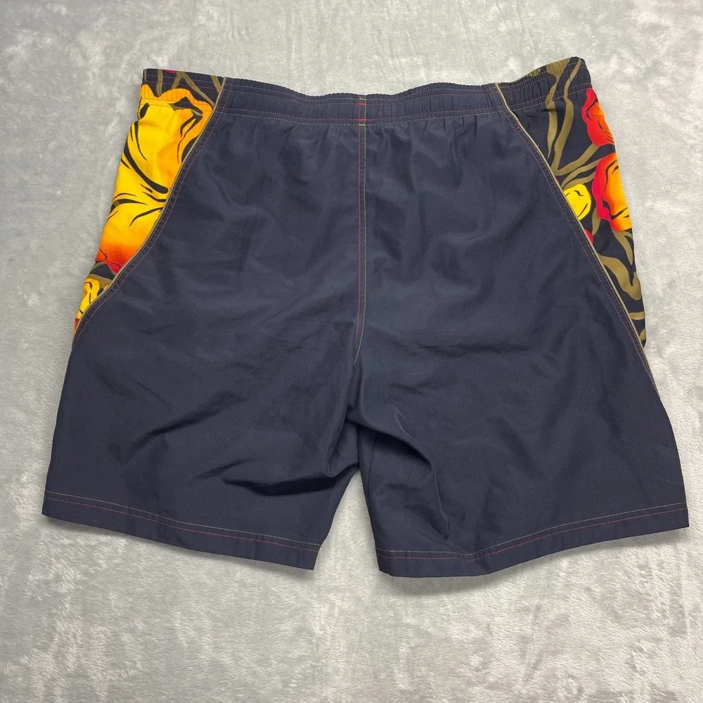 Speedo Shorts Mens Large Navy Floral Mesh‎ Lined Board Surf Surfing Water Polo